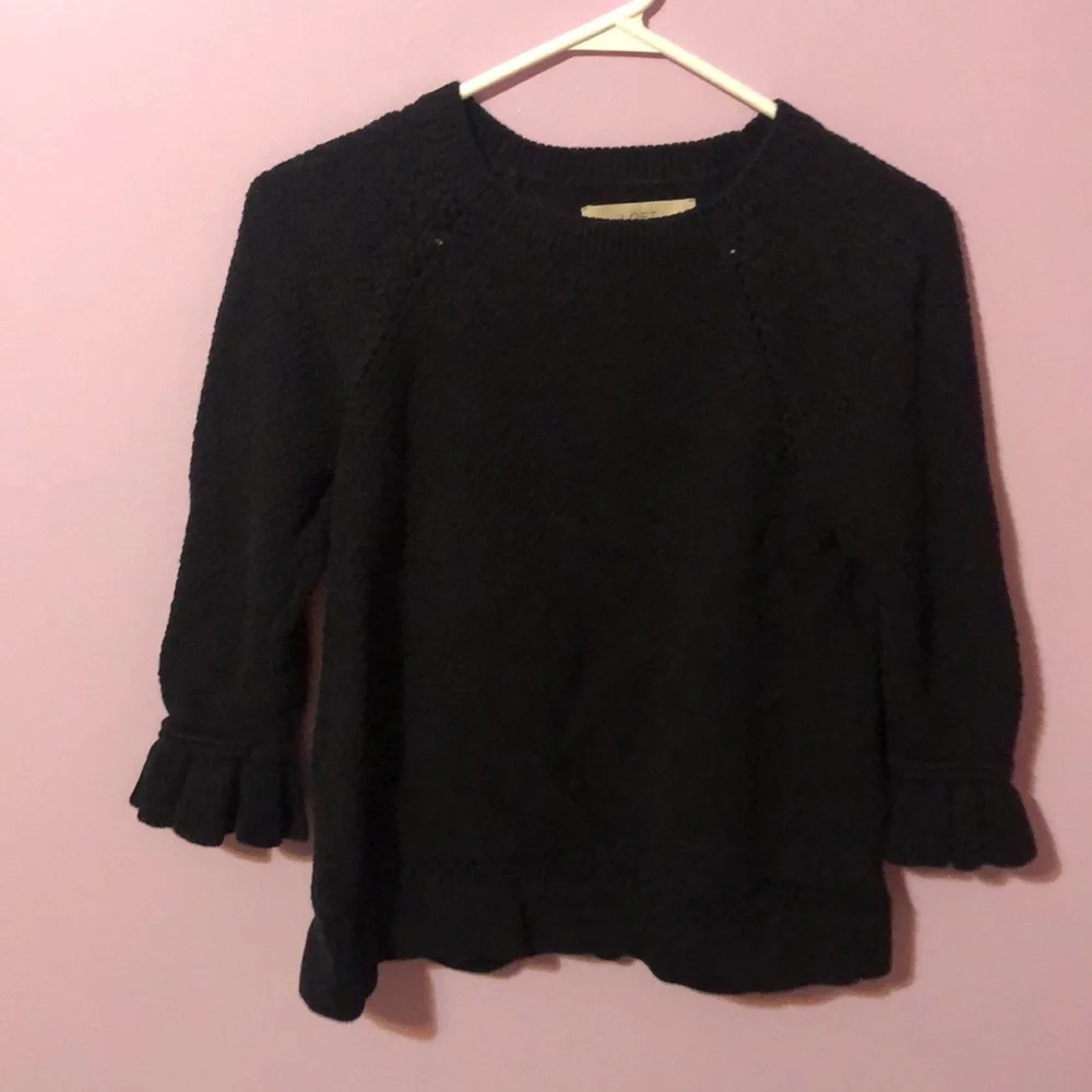 Loft Black 3/4 Sleeve Sweater Top - Picture 7 of 9
